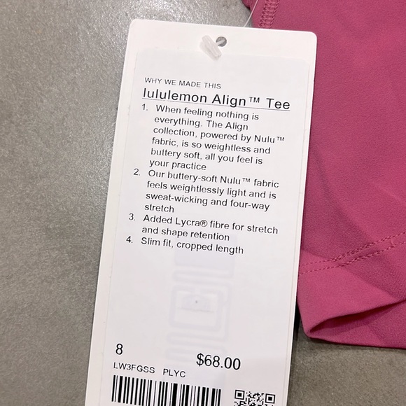 Lululemon 🍋 NWT Align T-shirt Pink Lychee - Picture 3 of 4